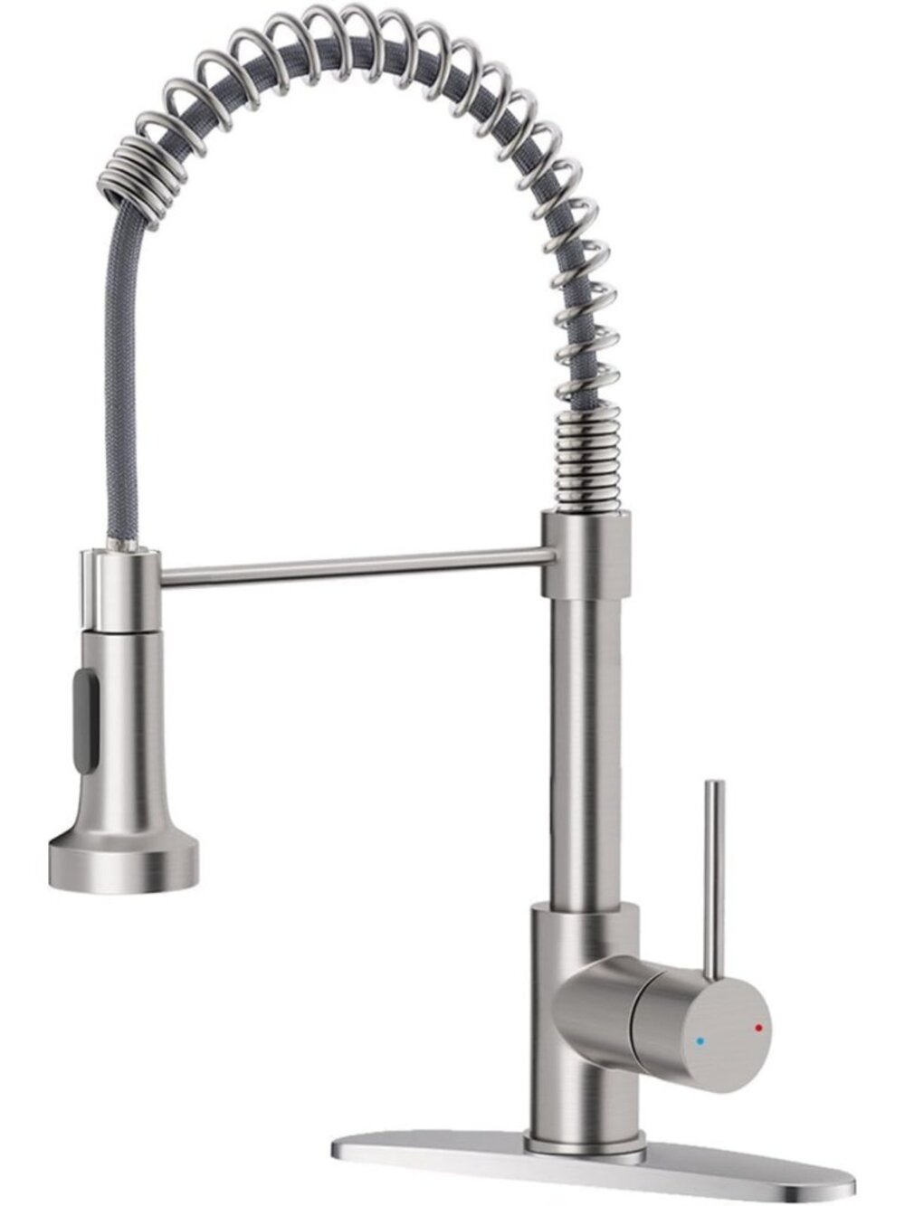 Stylish Brushed Nickel Kitchen Faucet with Pull Down Sprayer & Easy Installation